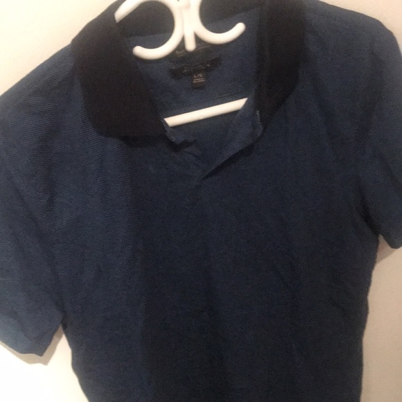 Banana Republic Luxury Touch dark/mid blue 2 tone polo gorgeous!! - Picture 2 of 4